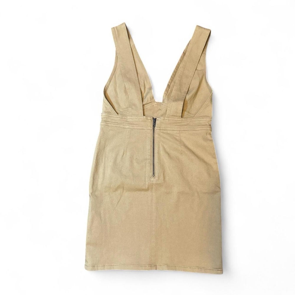 NEW MINKPINK x MP|D Phoebe Tan Fitted Denim Pinnie Dress — MEDIUM - Picture 3 of 3